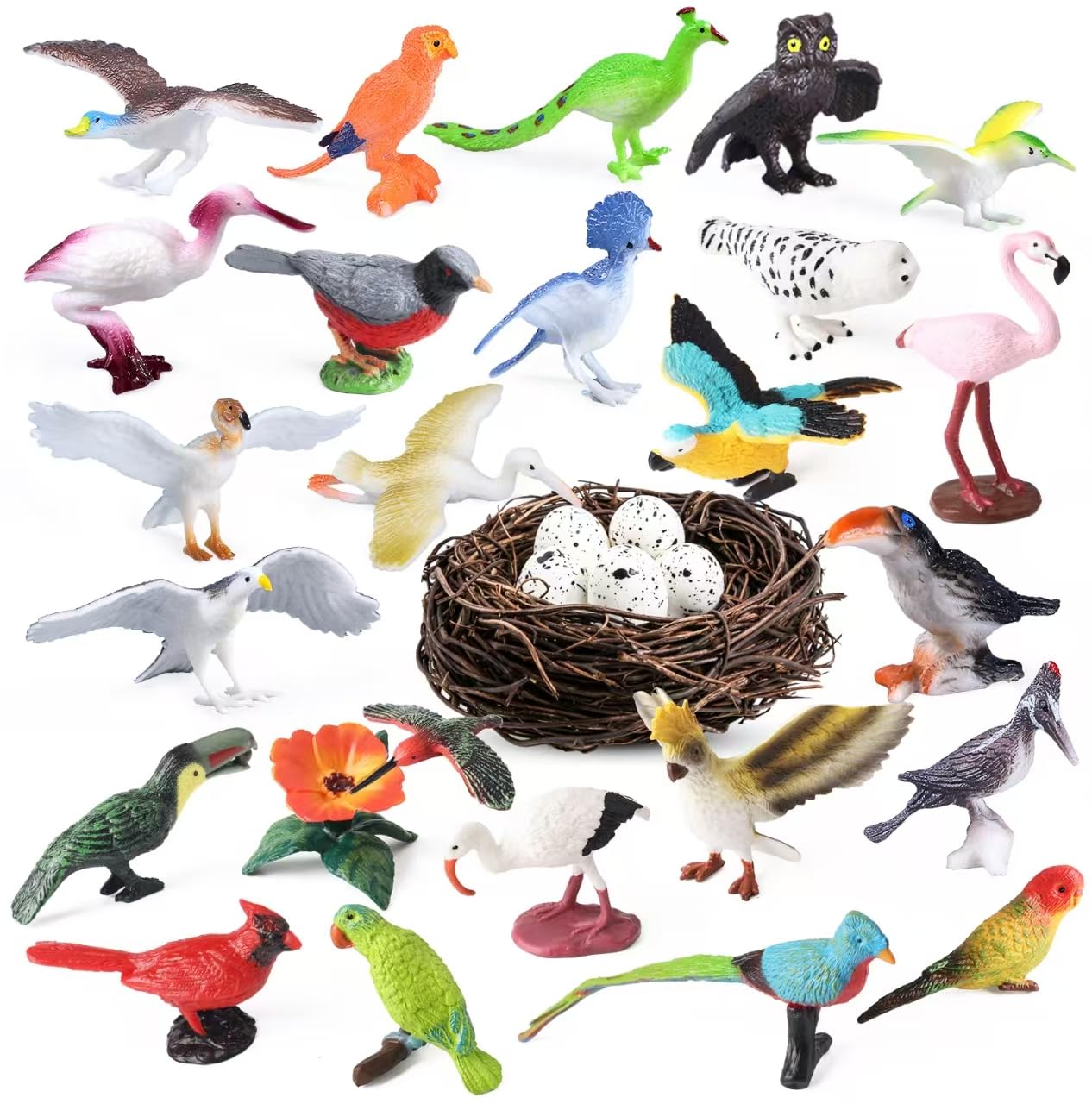 Kukifun nest and eggs bird figures for imaginative play and classroom displays
