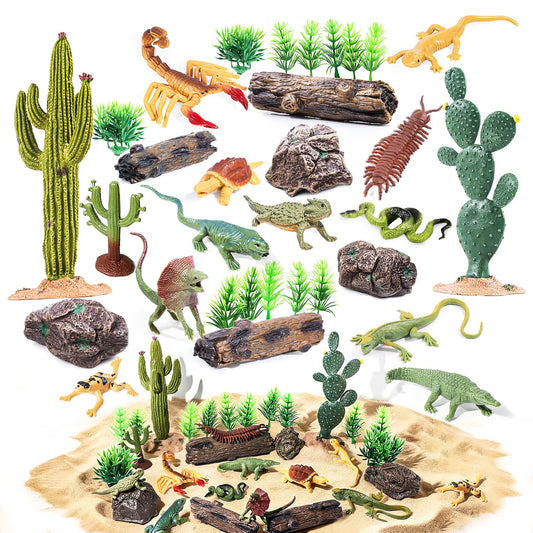 Kukifun desert reptiles lizard figure for classroom decor and imaginative play