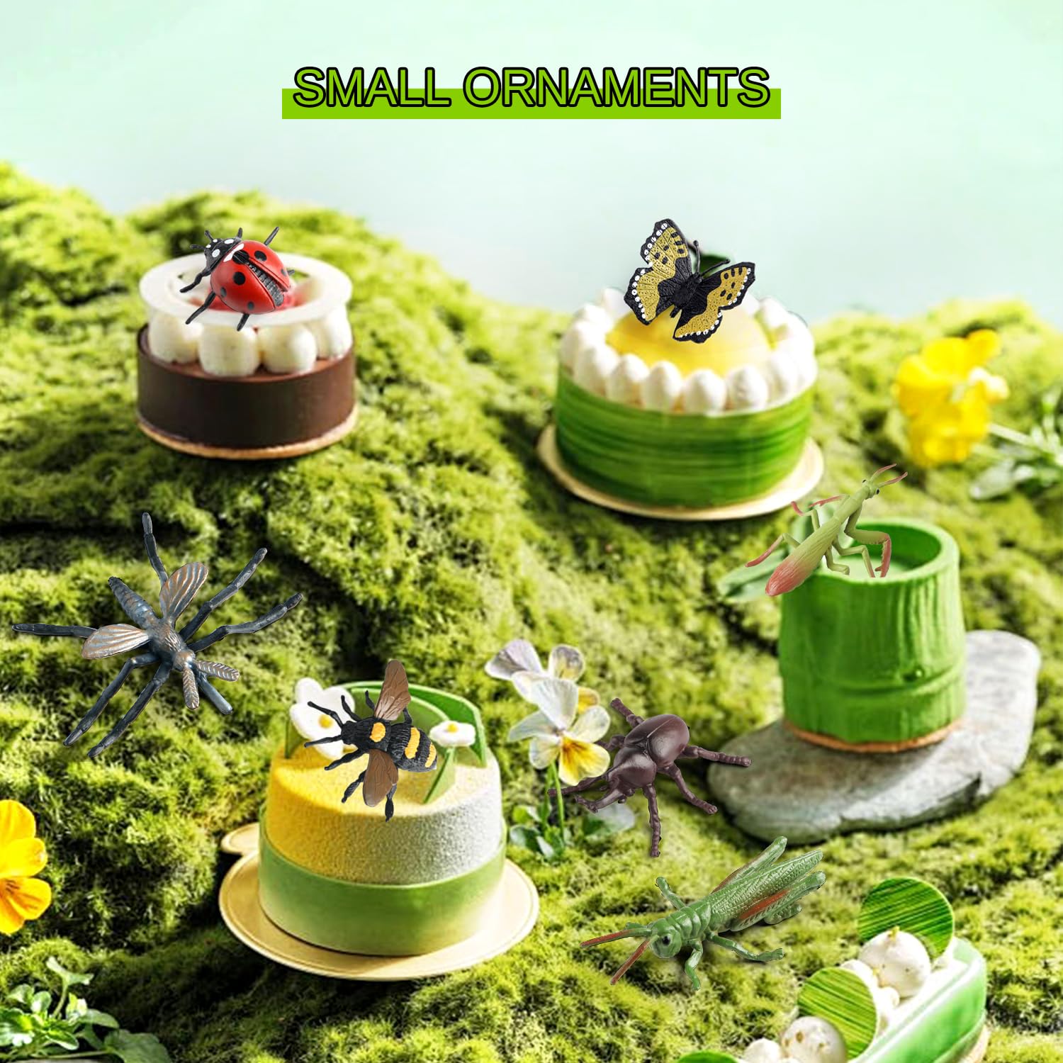 Kukifun insect toy butterfly colorful replica ideal for cake toppers and crafts