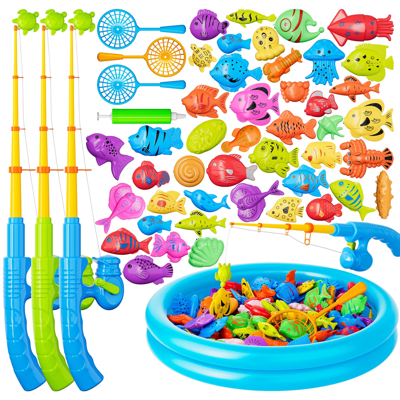 KukuFun inflatable pool 22-inch for indoor or outdoor fishing play