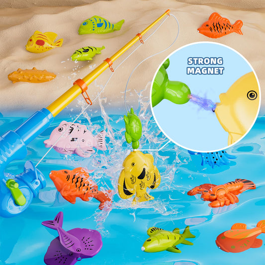 Kukufun magnetic fishing game fish pieces boost color recognition and counting.