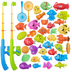 Kukufun magnetic fishing game poles show adjustable length for precise catches.