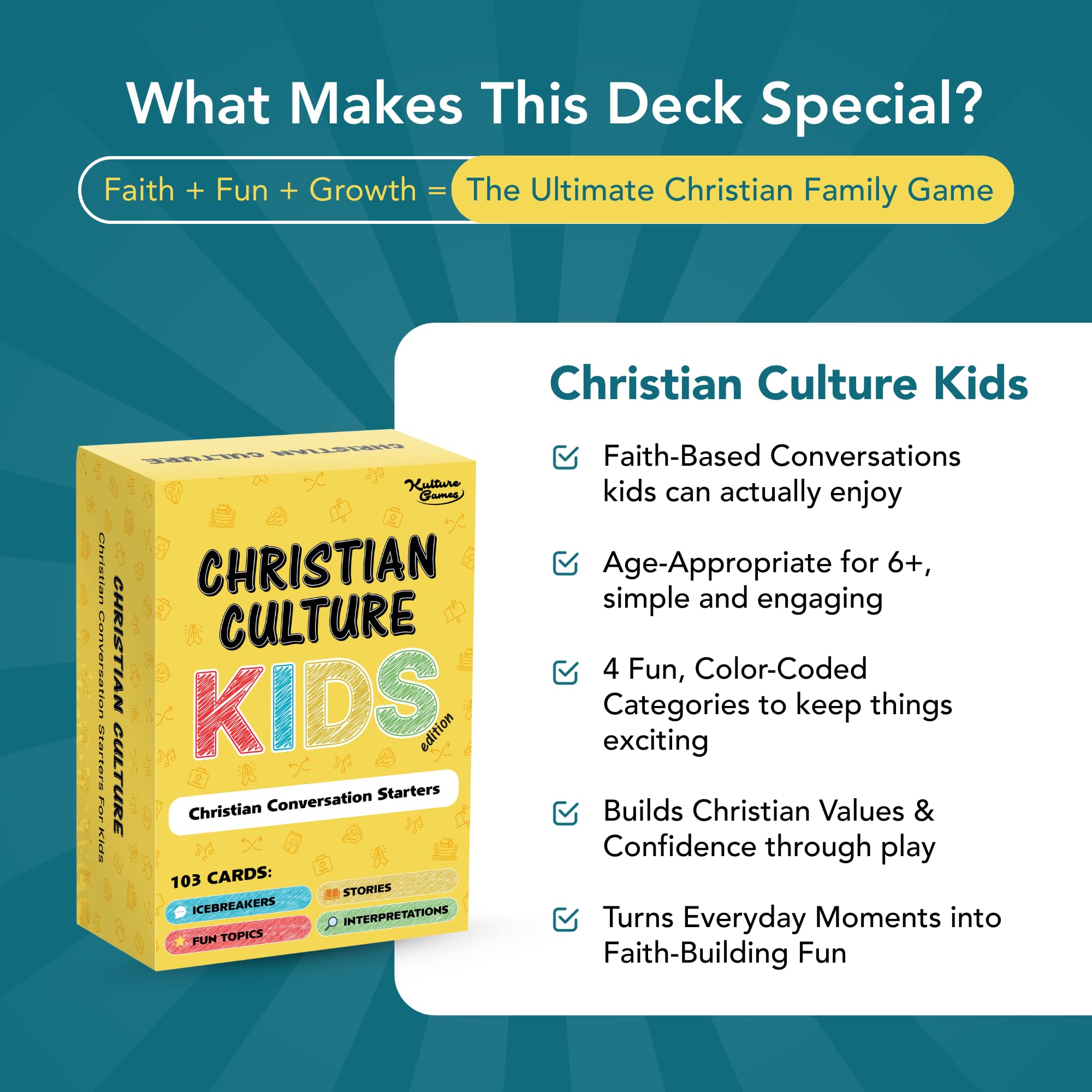 Kulture Games family Bible study night supports learning in homes, churches, and road trips.