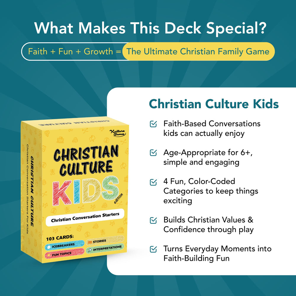 Kulture Games family Bible study night supports learning in homes, churches, and road trips.