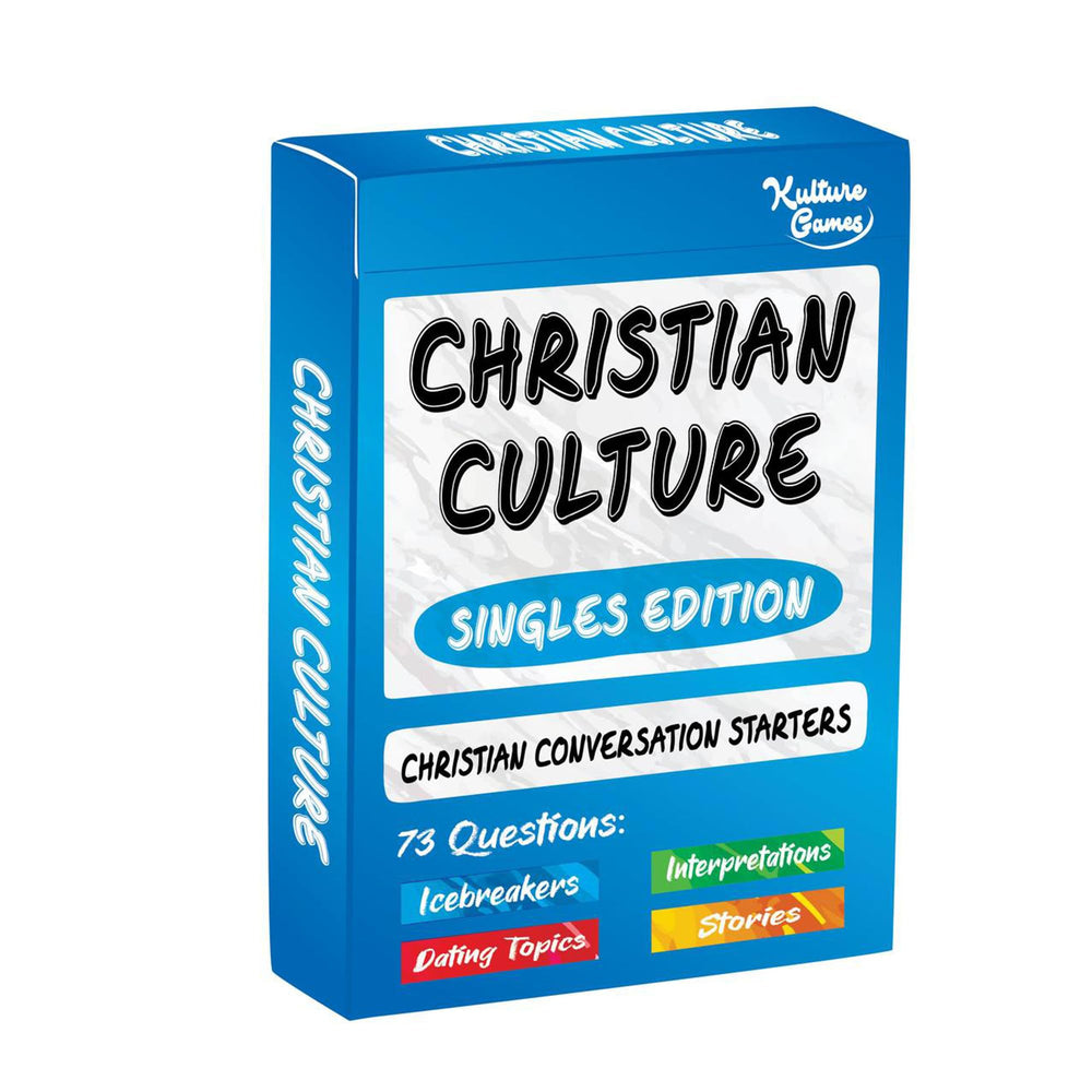 Kulture Games Christian Culture Singles Edition packshot featuring the full 73-card deck for meaningful conversations.