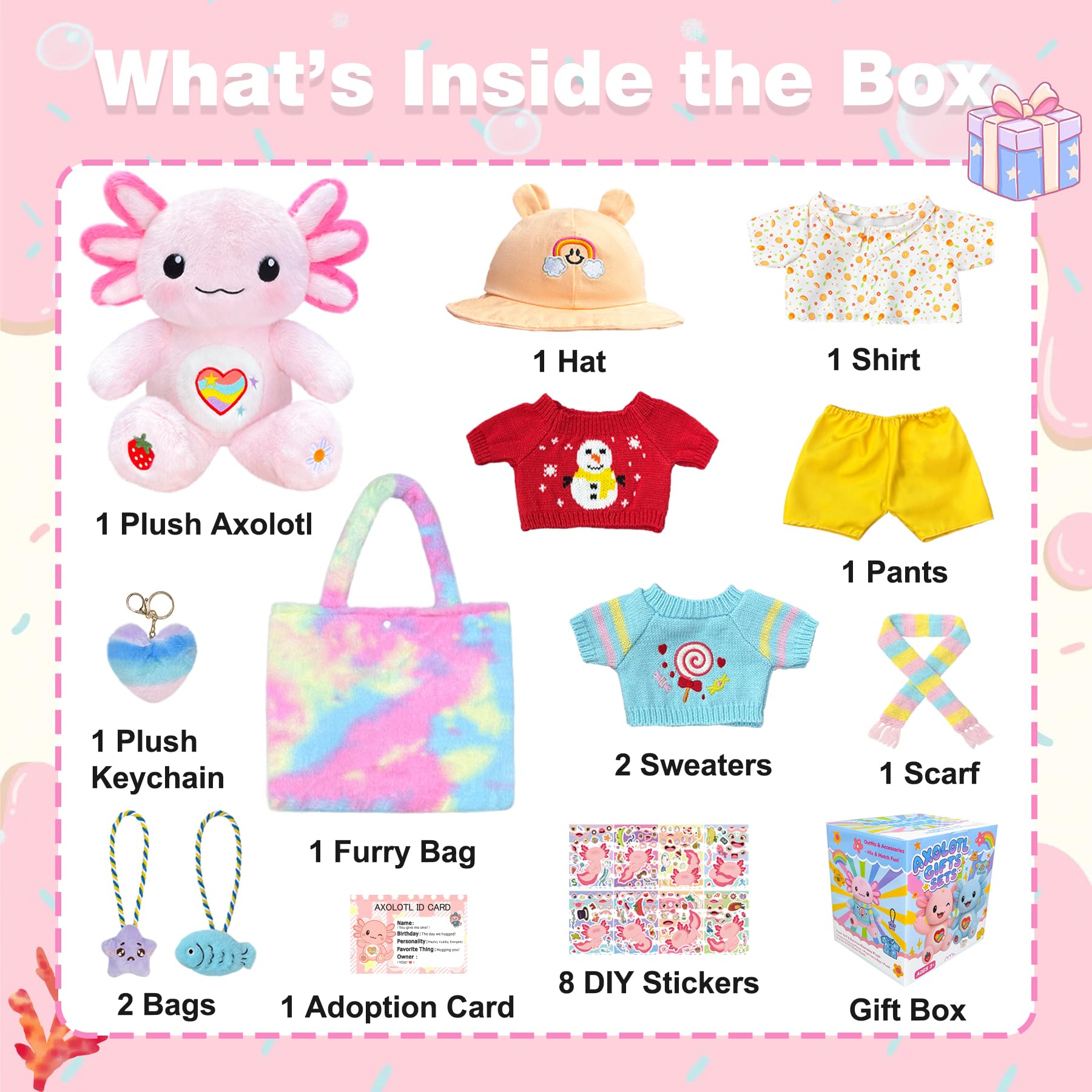 KUMANEKO axolotl gradient storage bag for easy carry and storage