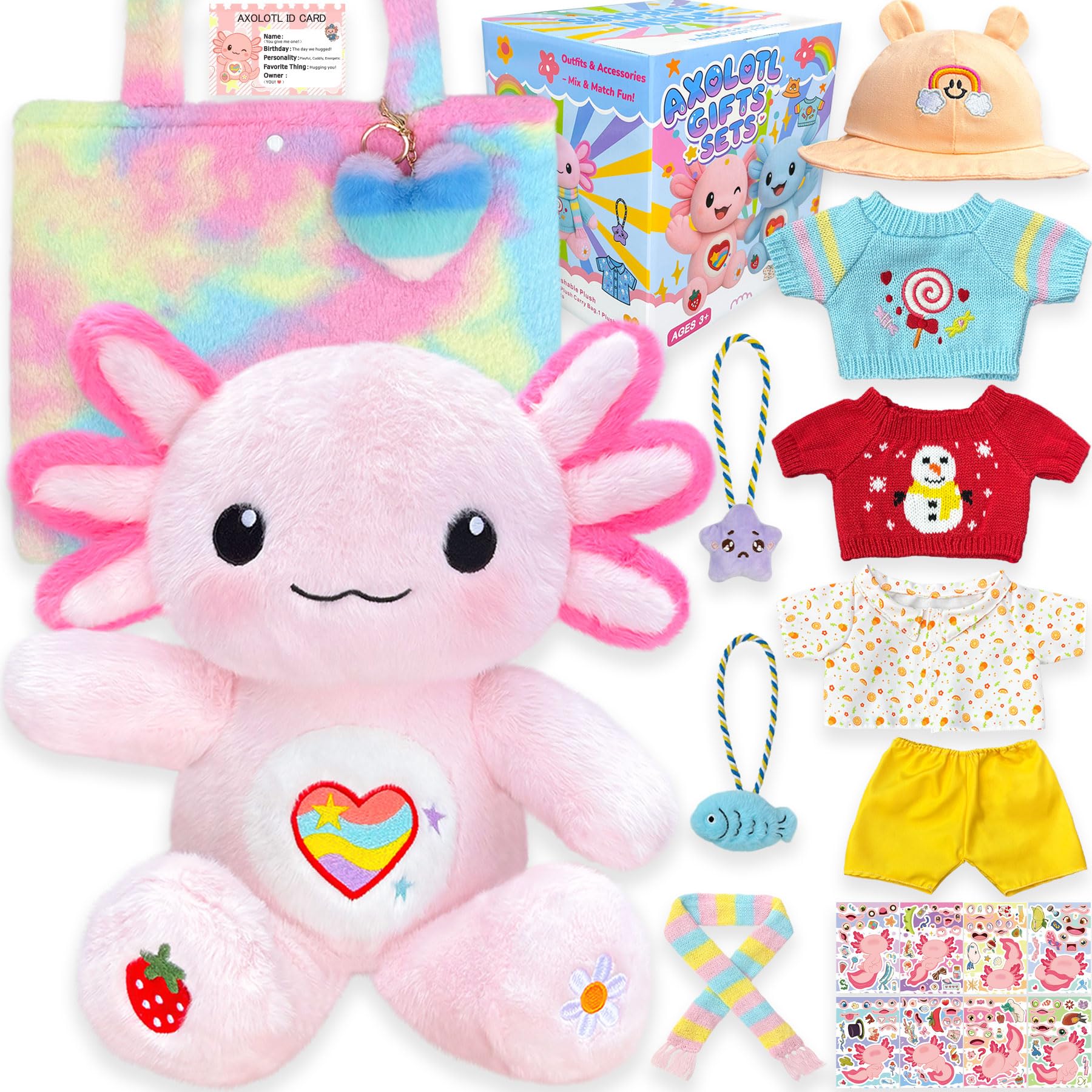 KUMANEKO axolotl plush gift set with all-in-one play bundle for imaginative play
