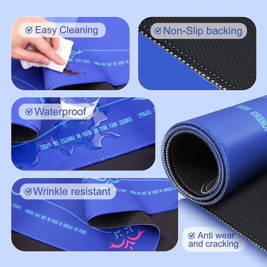 KUNTE mahjong mat shows non-slip bottom for secure play