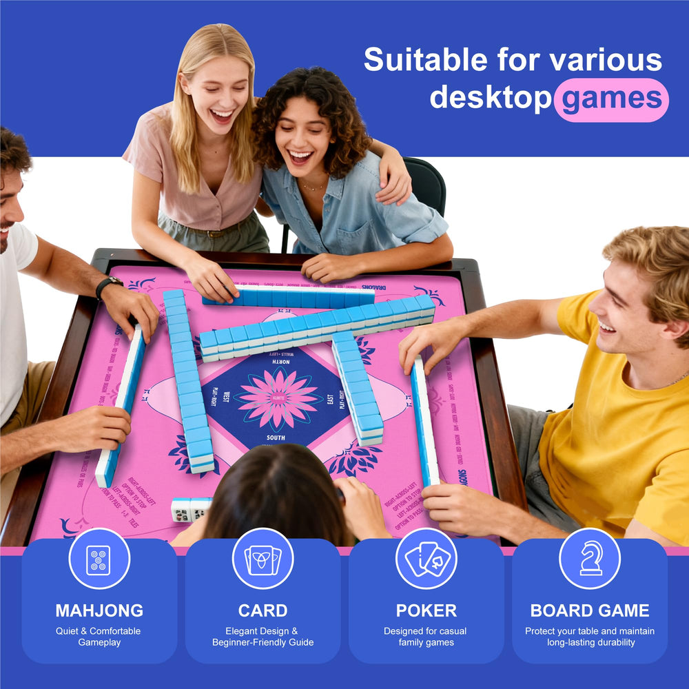 KUNTE Mahjong Mat waterproof surface easy cleaning
