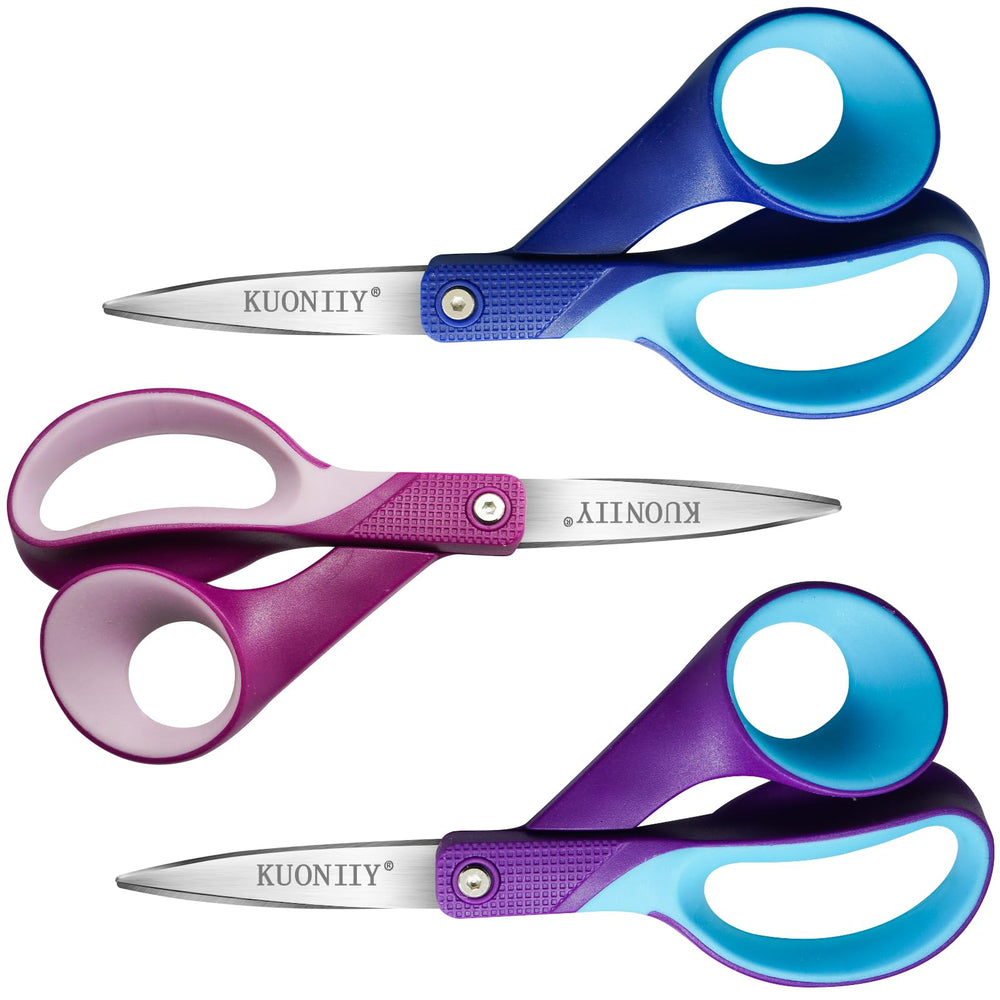 KUONIIY left-handed scissors 7in front view, ideal for classroom projects.