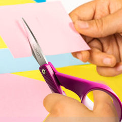 KUONIIY left-handed scissors ombre blades add playful style to crafts.