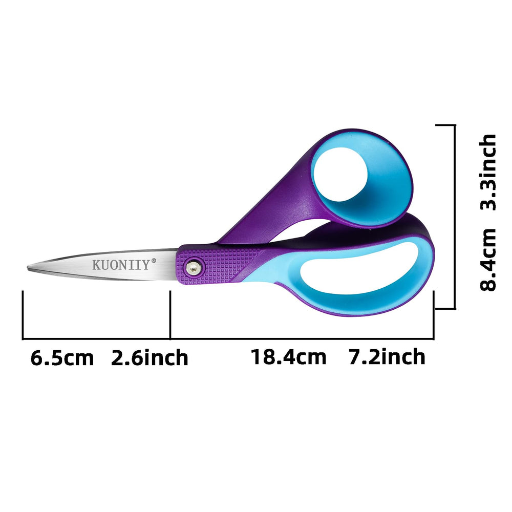 KUONIIY left-handed scissors softgrip handle for comfortable long use.