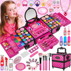 Kuovei 99-piece kids makeup kit with mirror for imaginative play and easy cleanup.