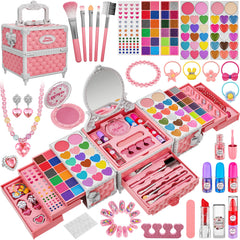 Kuovei makeup kit with mirror enables princess-ready imaginative play