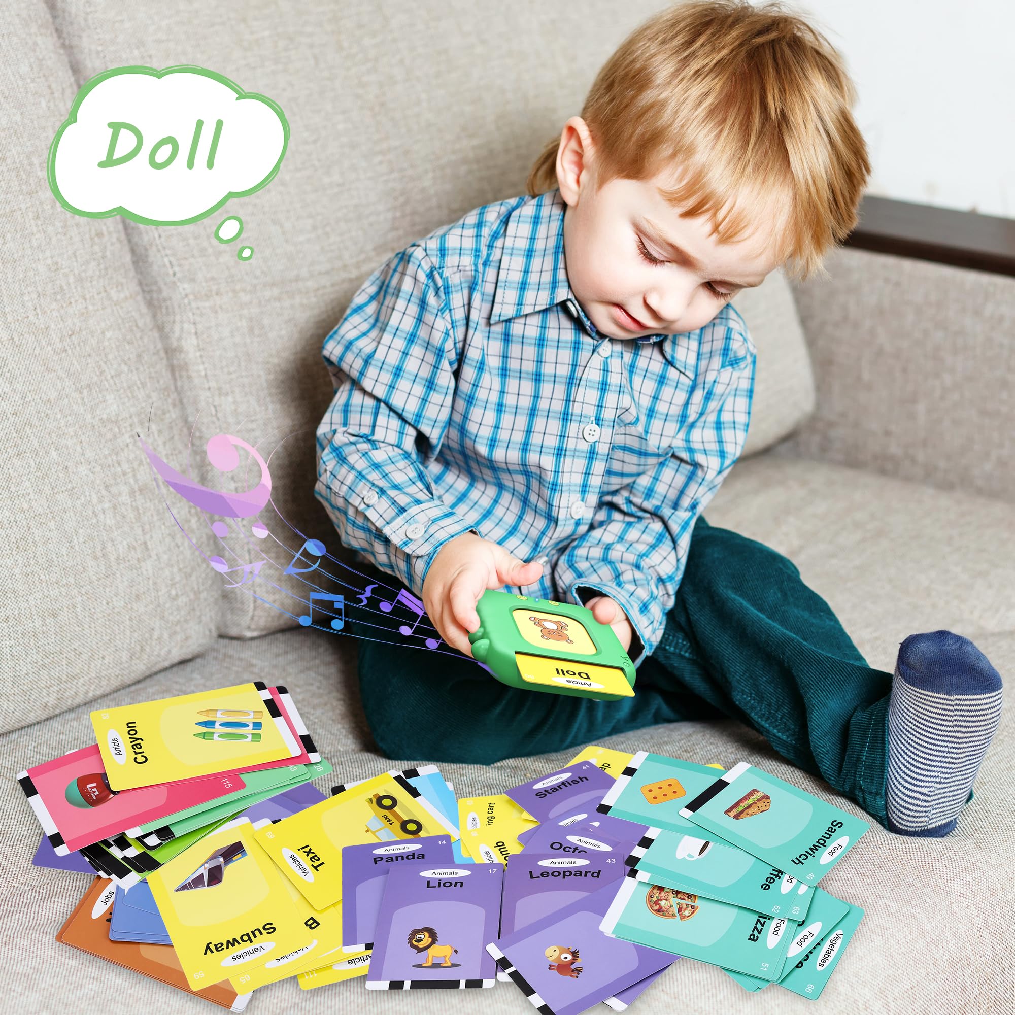 Kuovei Talking Flash Card costumes expands imaginative play and expressive vocabulary.