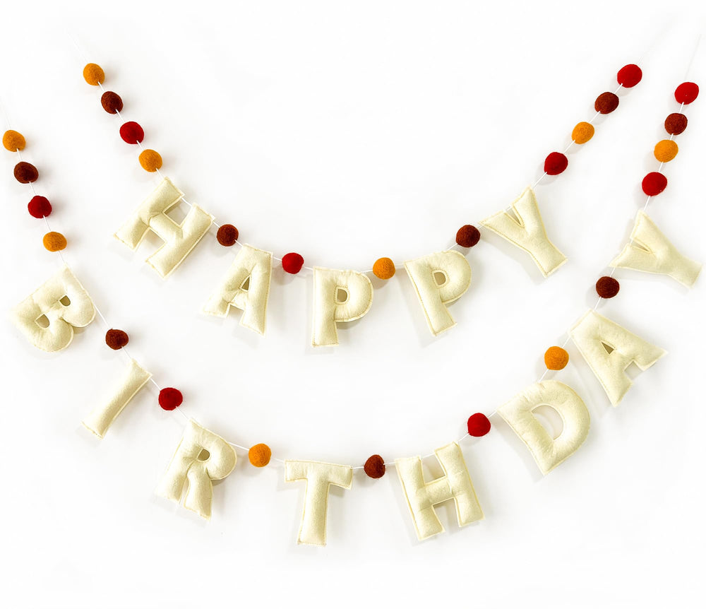KUQJJQU Boho birthday banner letters deliver vibrant 3D charm for celebrations.