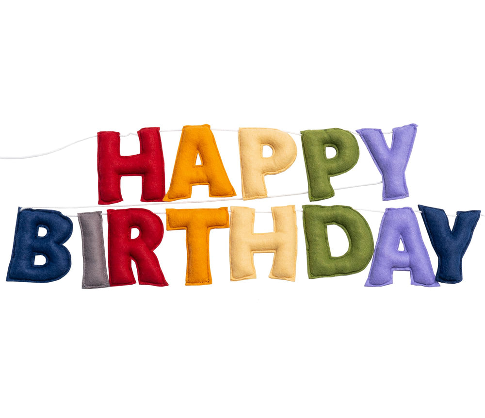 KUQJJQU Happy Birthday banner retro classic colors on display, adds warm, reusable party decor