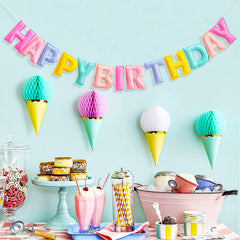 KUQJJQU indoor-outdoor party decor banner in bright pastel tones