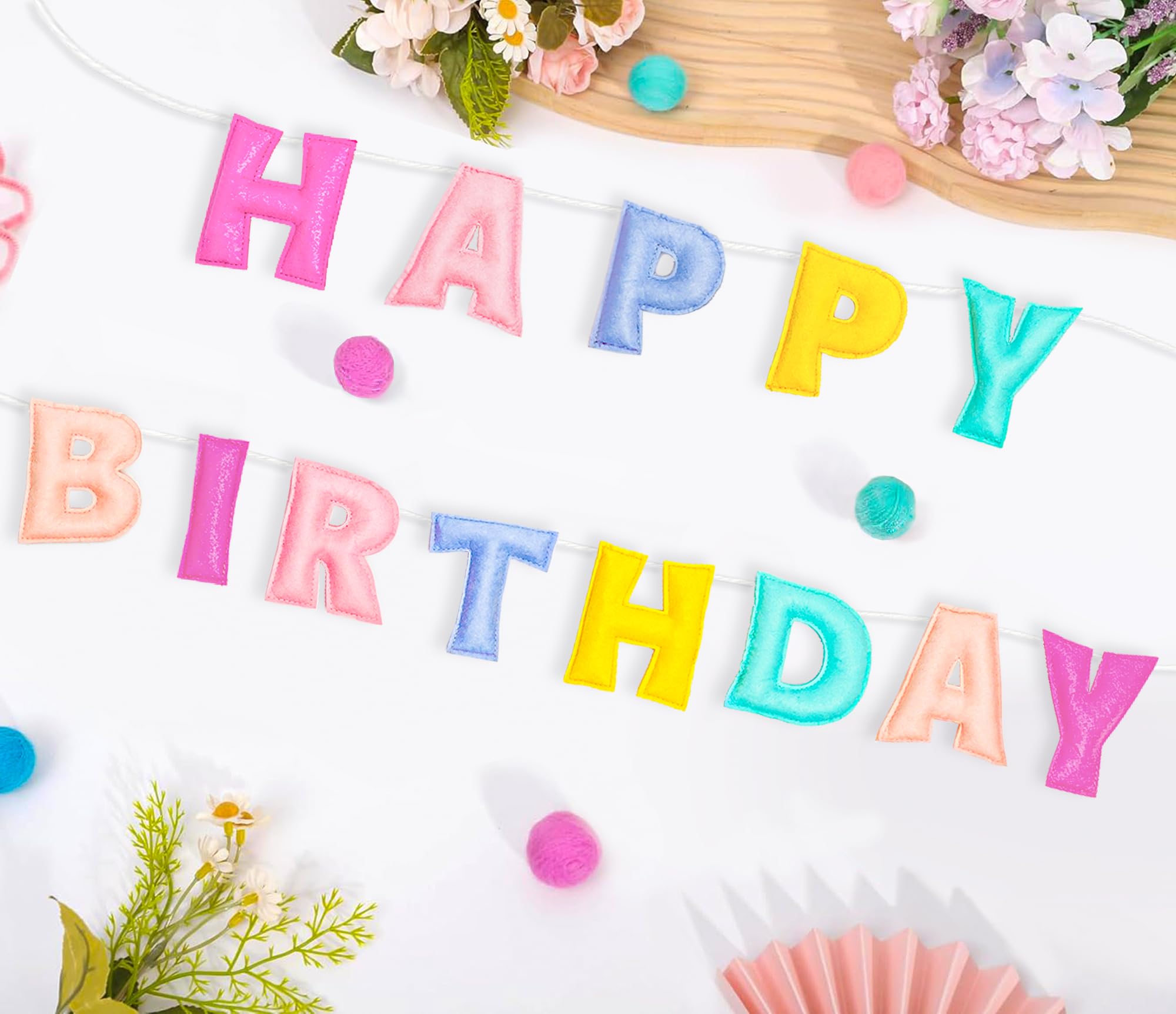 KUQJJQU pastel rainbow banner letters for a festive photo backdrop