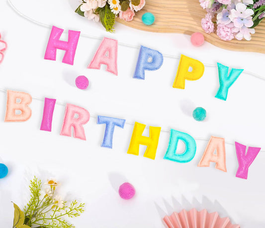 KUQJJQU pastel rainbow banner letters for a festive photo backdrop