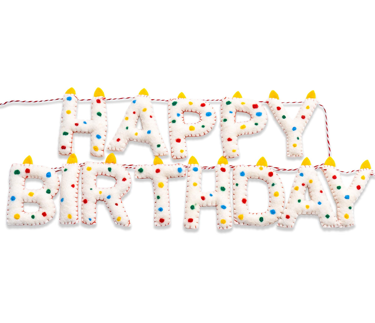 KUQJJQU pre-strung Happy Birthday banner ready to hang for any kid's party setup.