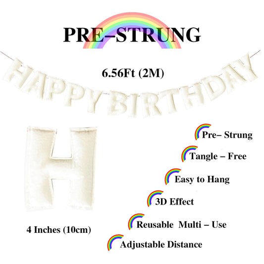 KUQJJQU white letter felt decorations provide a clean focal point for celebrations.