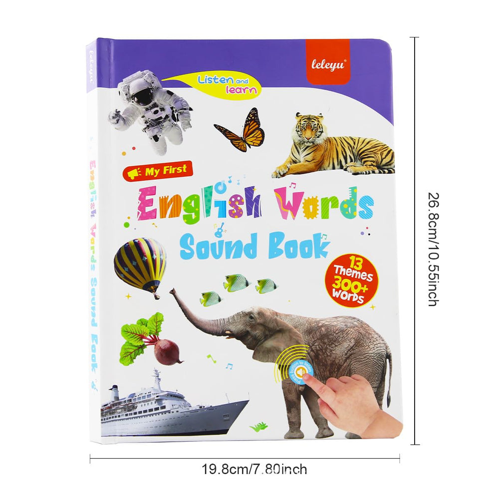Kuriory English Words Sound Book pages highlighting 21 themes for language exploration