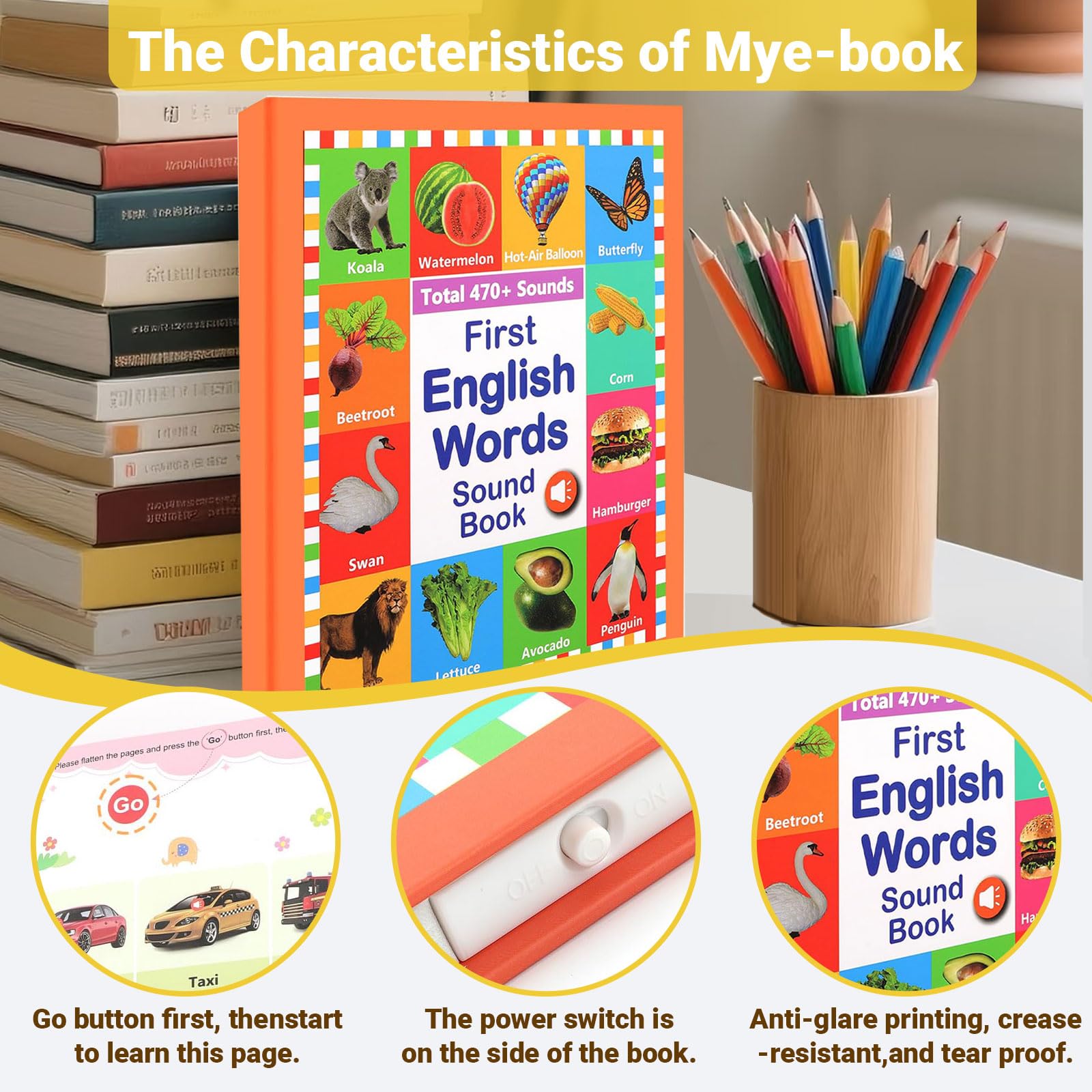 Kuriory English Words Sound Book animals section supports early vocabulary exploration.