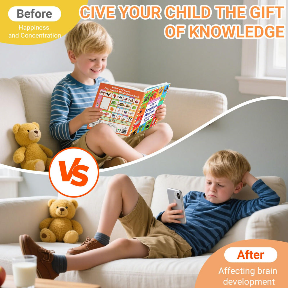 Kuriory English Words Sound Book body parts helps kids learn anatomy-related words.