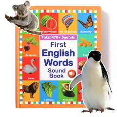 Kuriory English Words Sound Book cover offers colorful interactive learning for toddlers.