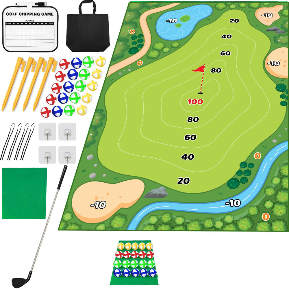 KuroShine 37pcs golf chipping game set assembled view for versatile indoor outdoor play.
