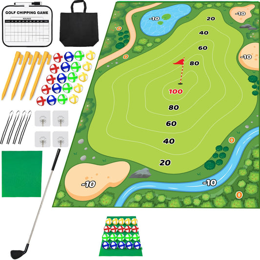KuroShine 37pcs golf chipping game set assembled view for versatile indoor outdoor play.