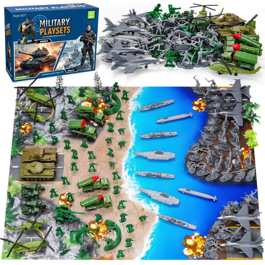 Kusntin Army Men Playset battle mat scene showcases imaginative battles and planned routes.