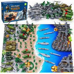Kusntin Army Men Playset battle mat scene showcases imaginative battles and planned routes.