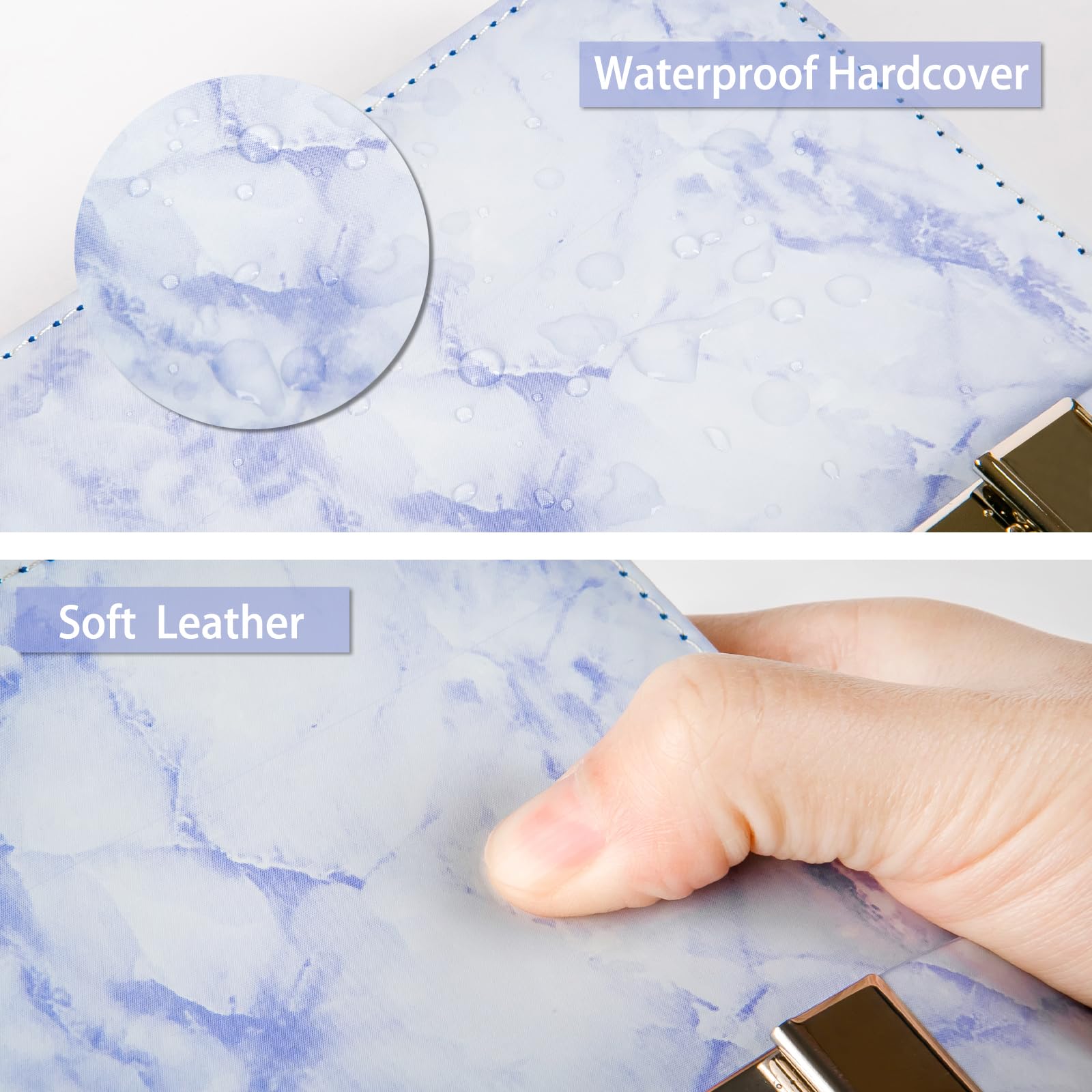 Waterproof purple PU cover protects the diary during daily use