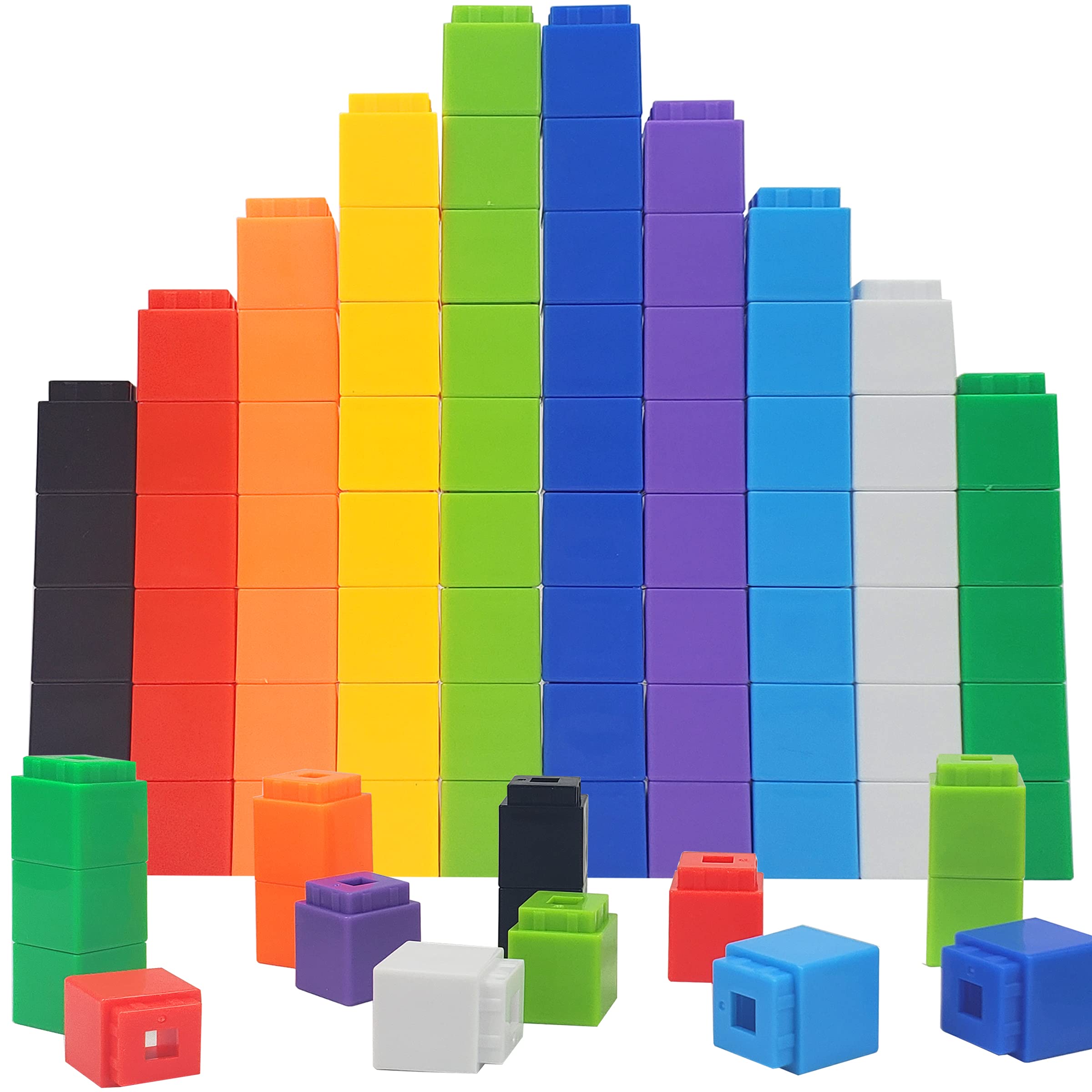 KUTOI math cubes set of 100, stackable for hands-on math practice.