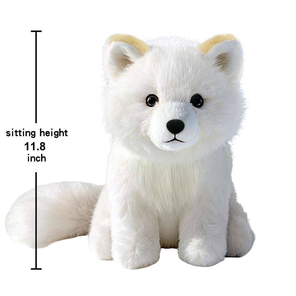KUUDESOXX Arctic Fox plush in a kids' room for cuddly decor.