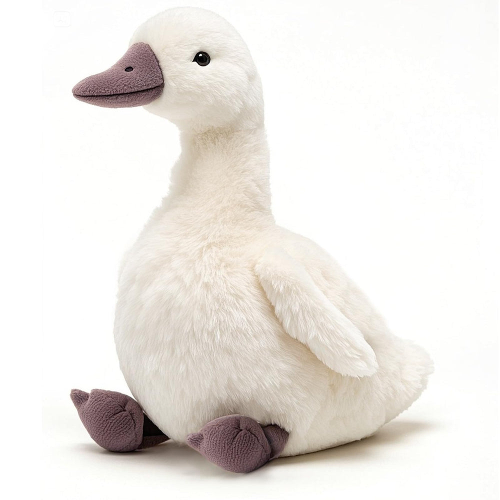 KUUDESOXX duck plush front view offers cozy bedtime snuggles.