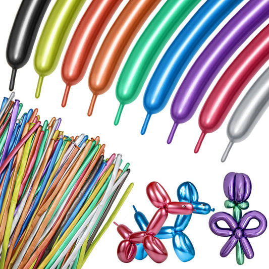 KUULBELA 100pcs 260 metallic long balloons ready for animal and flower designs