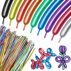 KUULBELA 100pcs 260 metallic long balloons ready for animal and flower designs