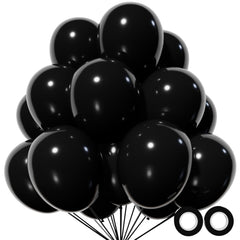 KUULBELA 110pcs black balloons, 12-inch, bold centerpiece option for events