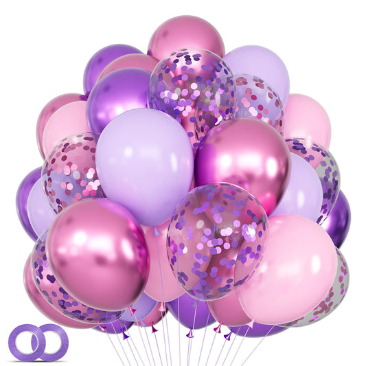 KUULBELA 68pcs pink and purple balloon set for chic wedding or birthday decor.