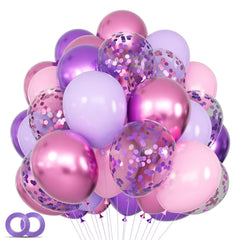 KUULBELA 68pcs pink and purple balloon set for chic wedding or birthday decor.