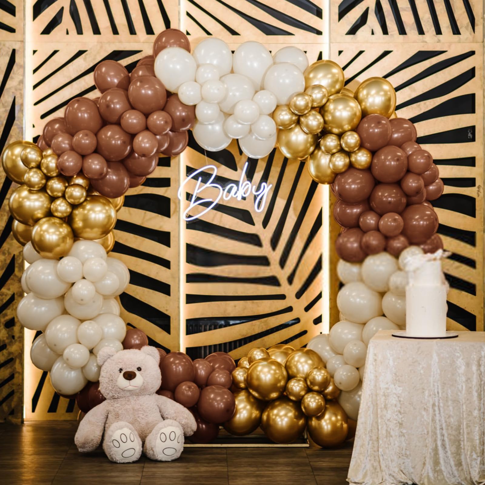 KUULBELA brown latex balloons for baby shower decorations and sophisticated tables.