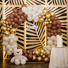 KUULBELA brown latex balloons for baby shower decorations and sophisticated tables.