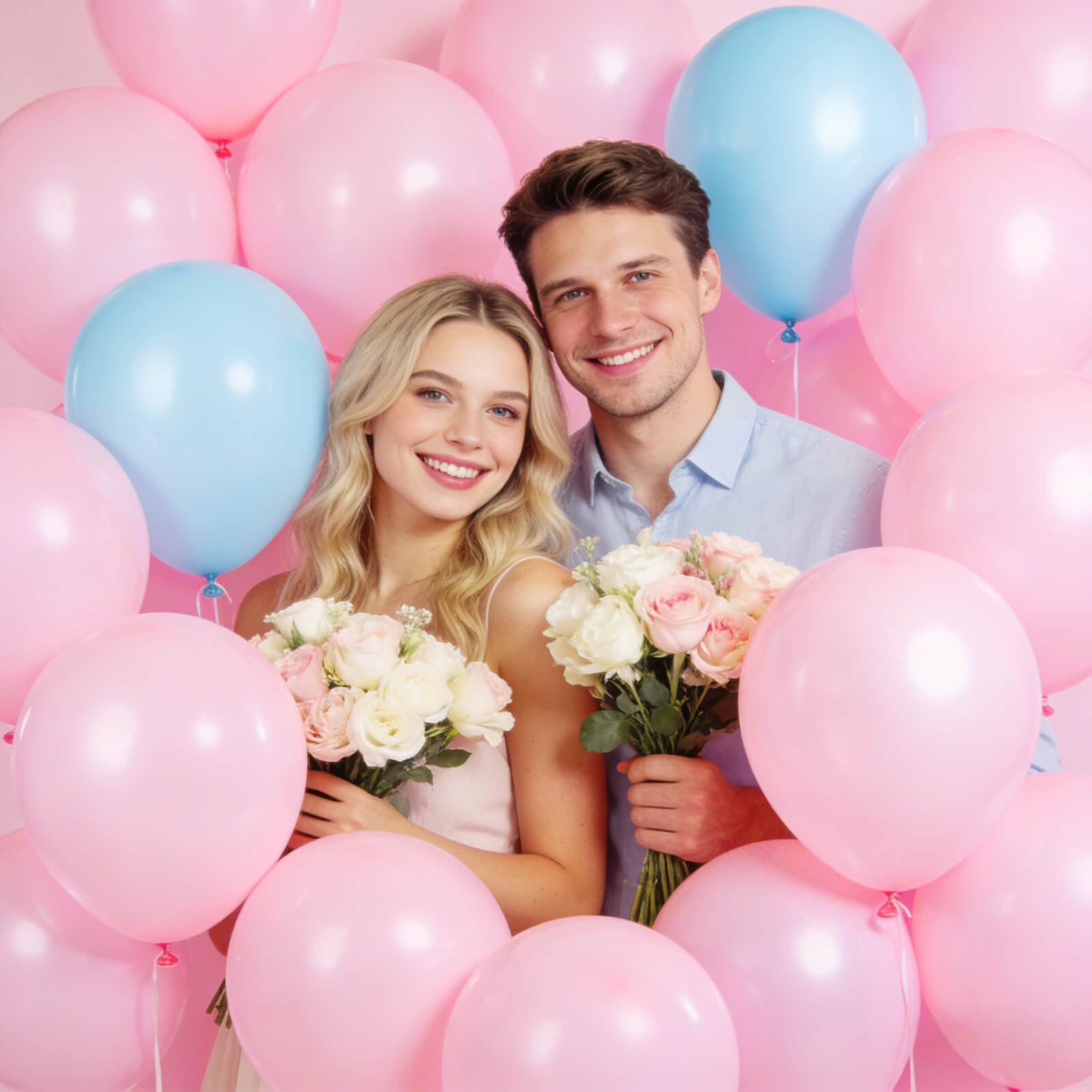 KUULBELA baby shower decor with soft pink balloons
