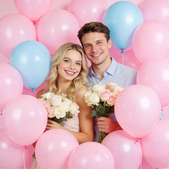 KUULBELA baby shower decor with soft pink balloons