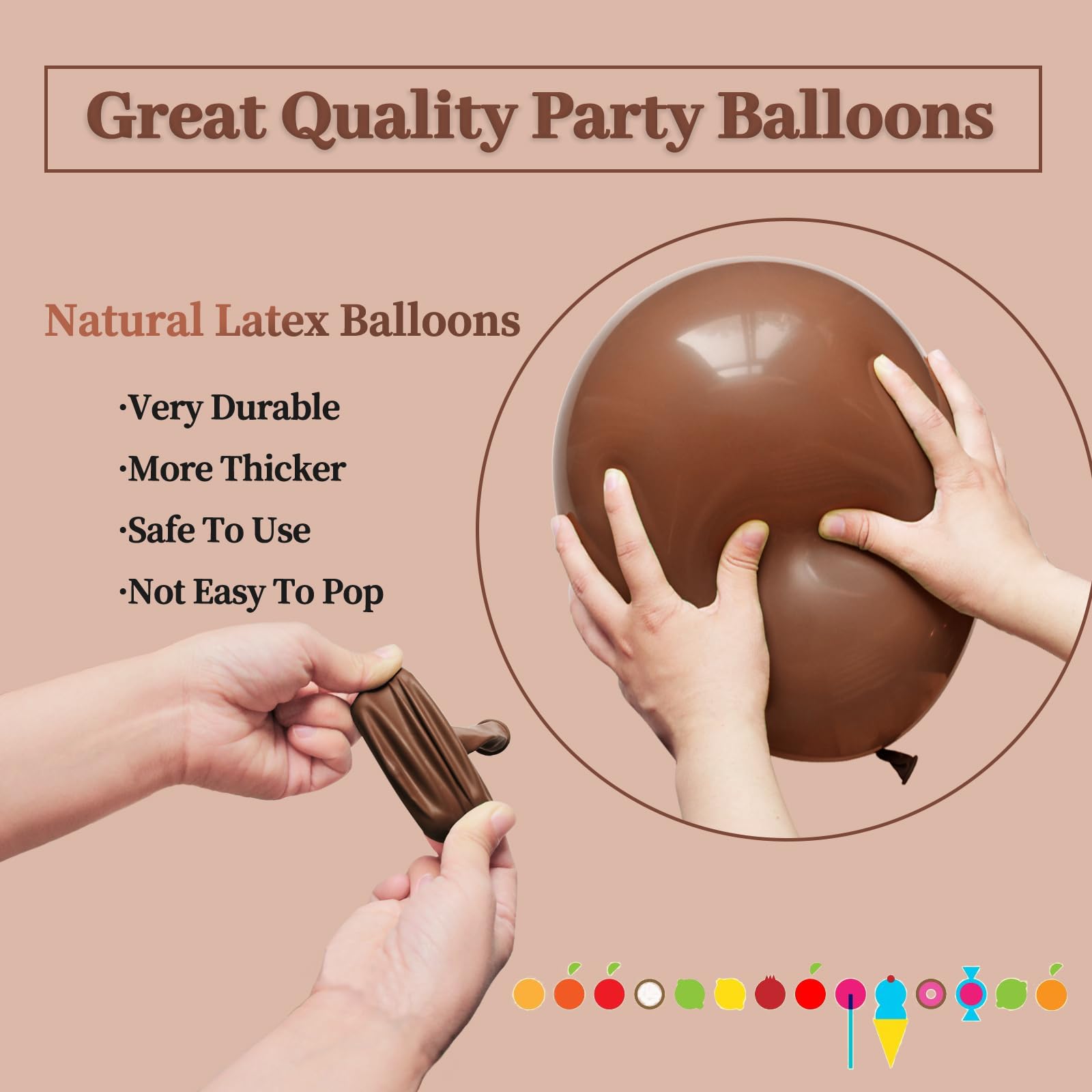 KUULBELA balloon arch decoration idea with brown latex balloons for elegant setup.