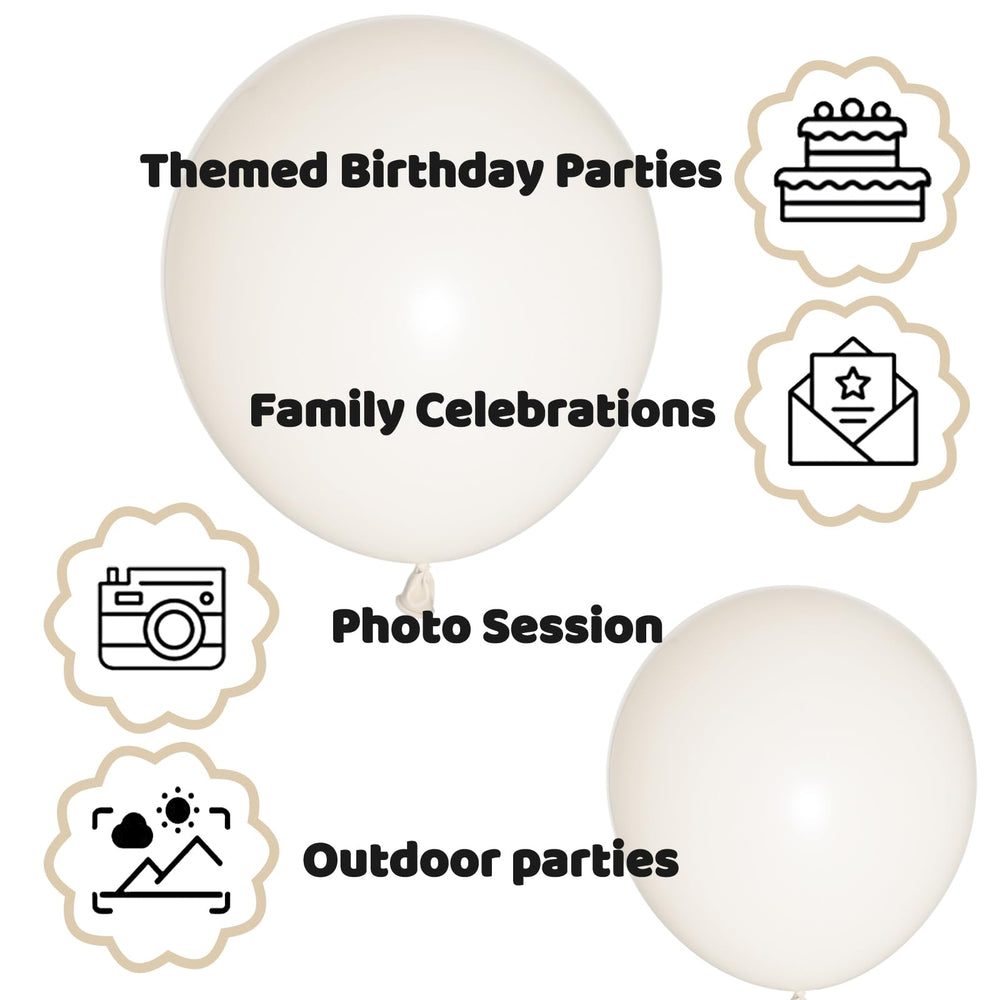 KUULBELA sand white balloons perfect for elegant wedding arches.