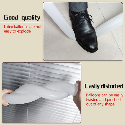 KUULBELA white twisting balloons enable creative animal and flower designs for parties